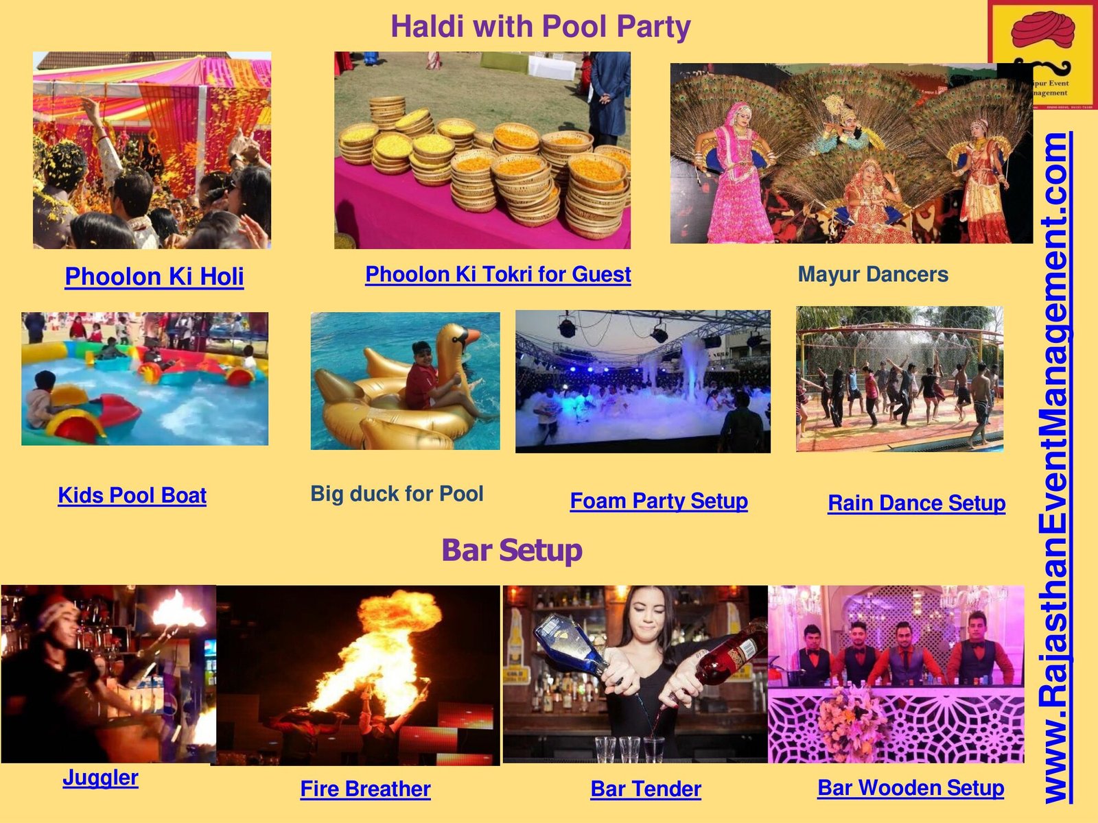 Haldi with Pool Party & Bar Setup