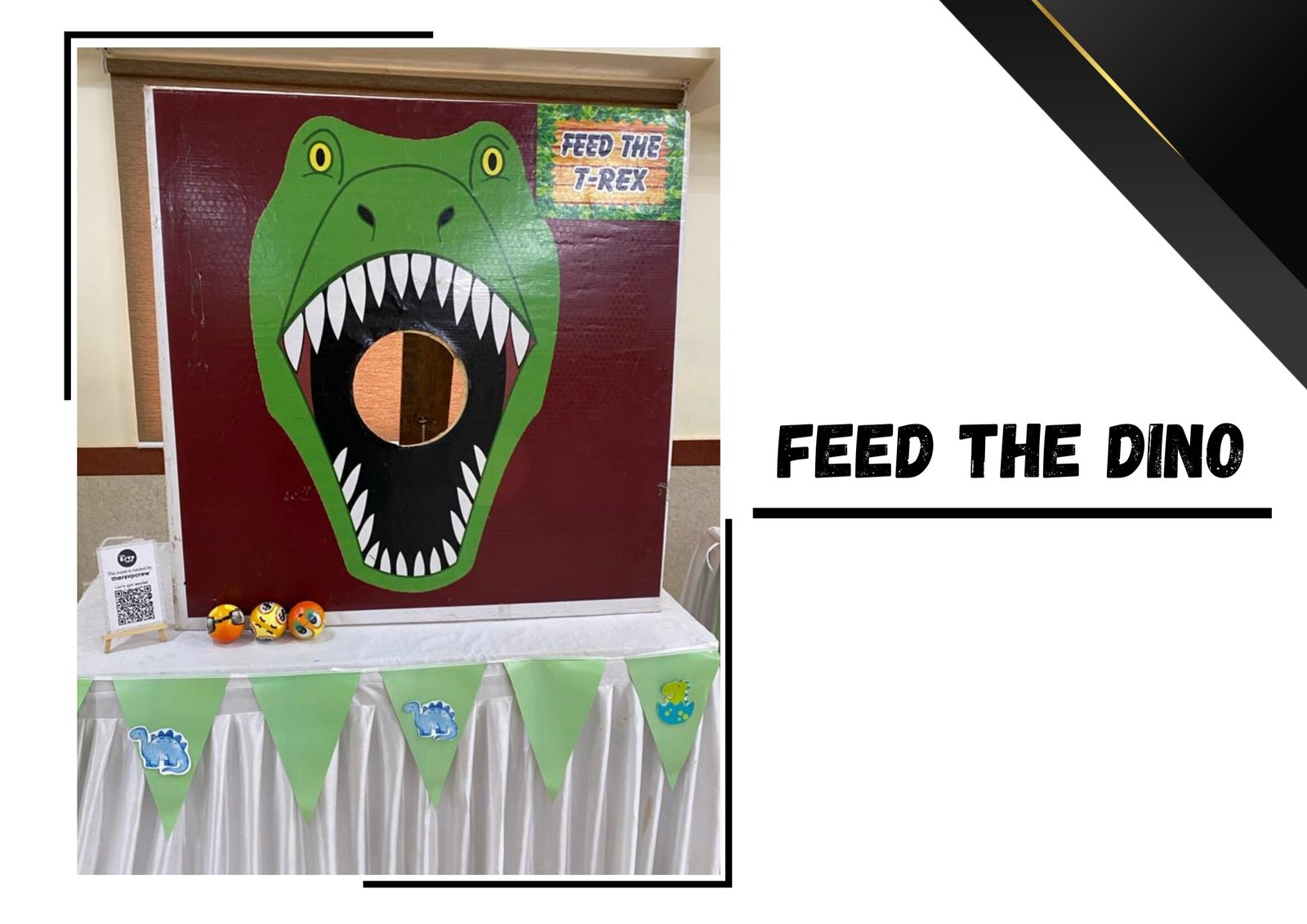 Feed The Dino - carnival game stall for wedding and events