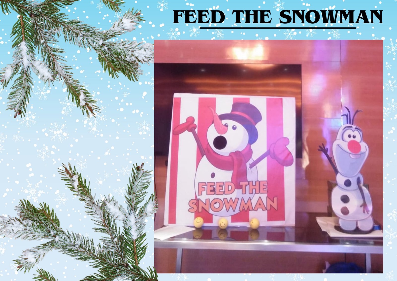Feed The Snowman - carnival game stall for wedding and events