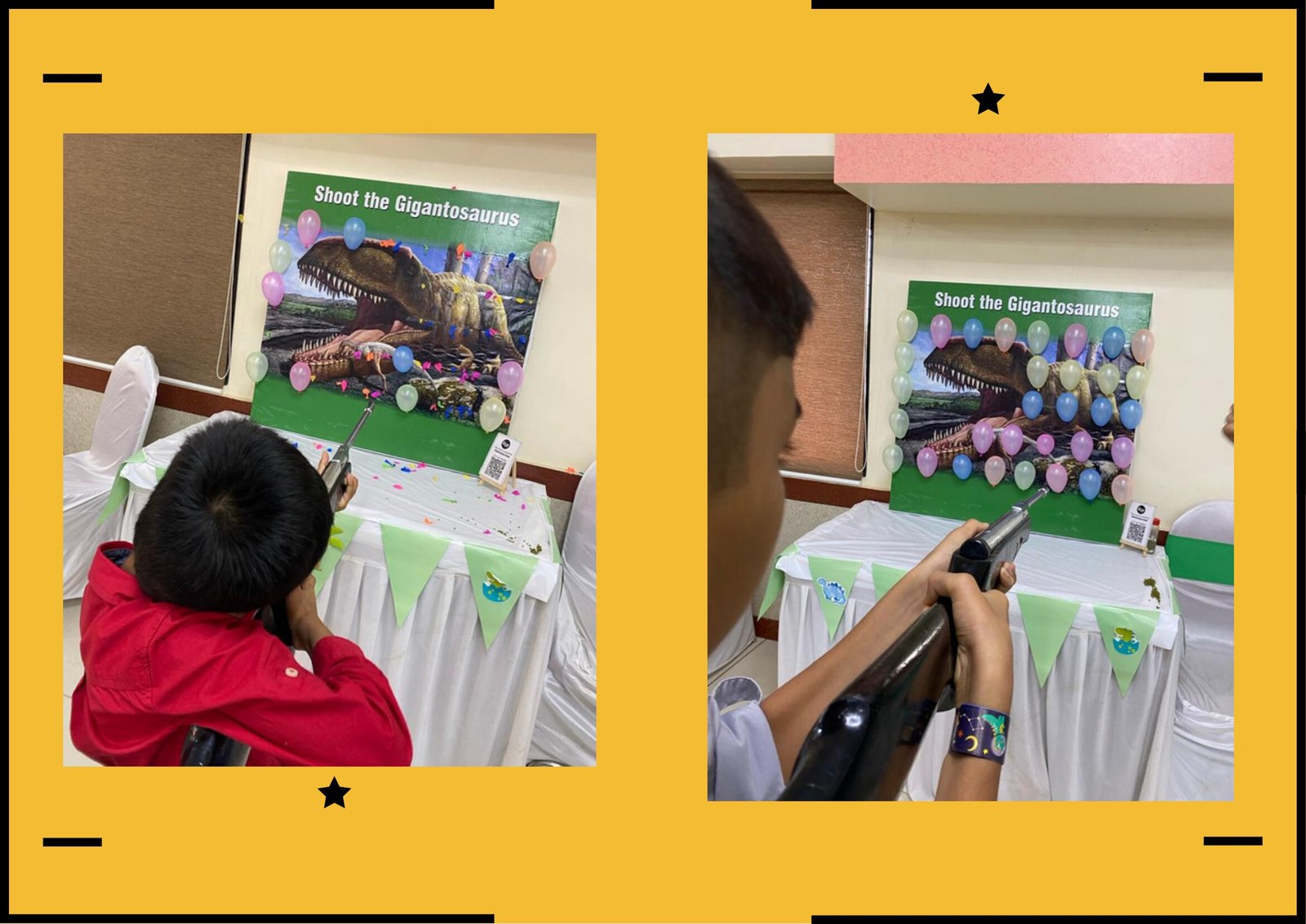 Shoot The Gigantosaurus - carnival game stall for wedding and events