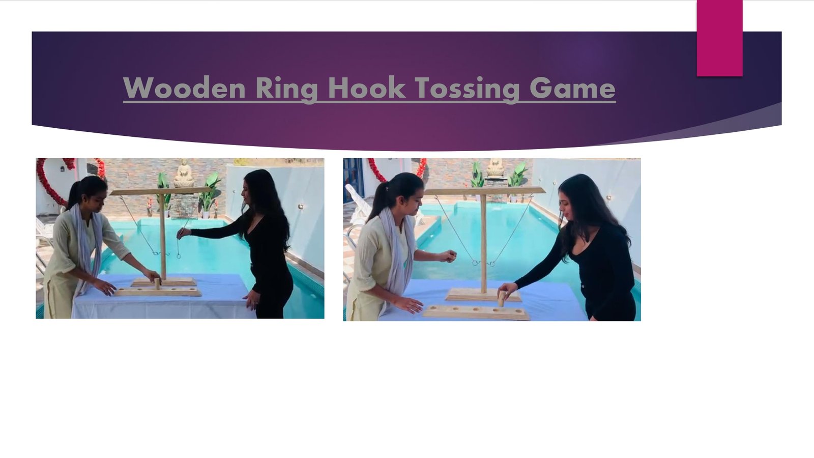 Wooden Ring Hook Tossing Game - carnival game stall for wedding and events