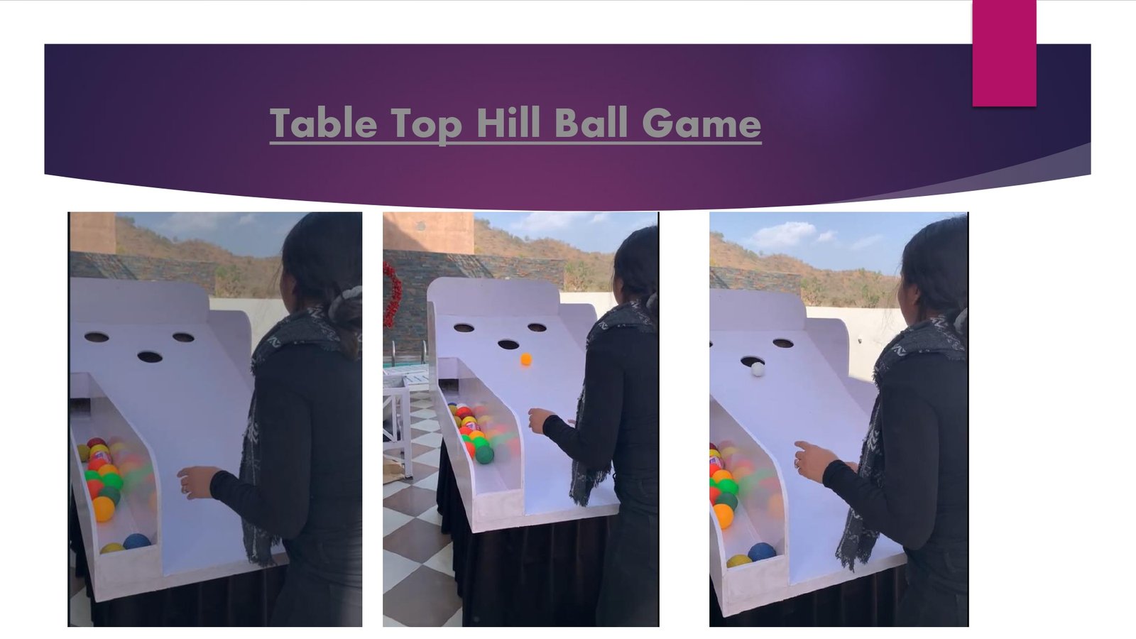 Table Top Hill Ball Game - carnival game stall for wedding and events