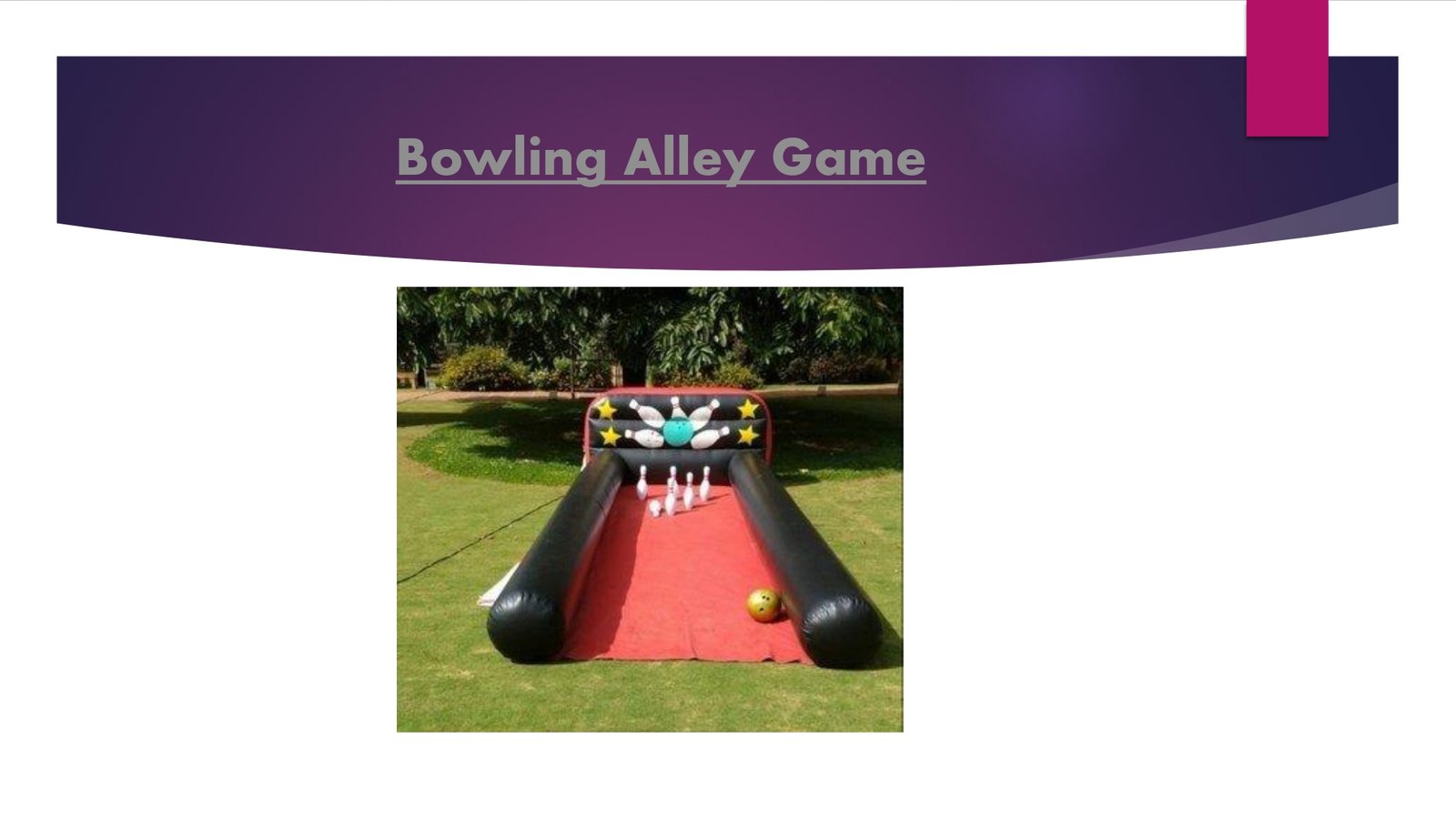 Inflatable Bowling Alley Game - carnival game stall for wedding and events