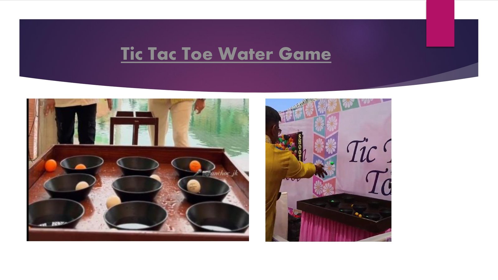 Tic Tac Toe Water Game - carnival game stall for wedding and events