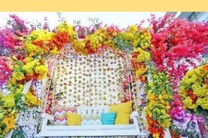 Floral Swing for Haldi Photos - Rajasthan Artist Booking Agency