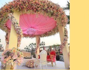 Circular Floral Dome Mandap - Rajasthan Artist Booking Agency