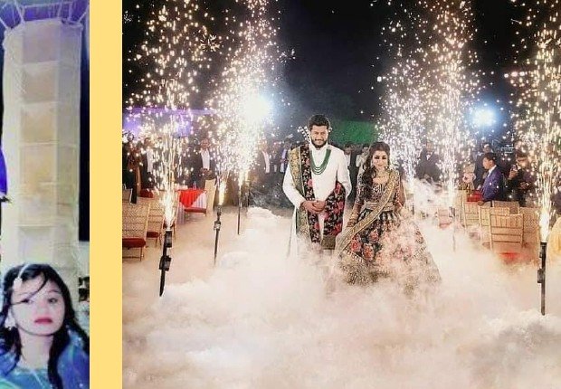 Fog & Sparkler Aisle - Rajasthan Artist Booking Agency